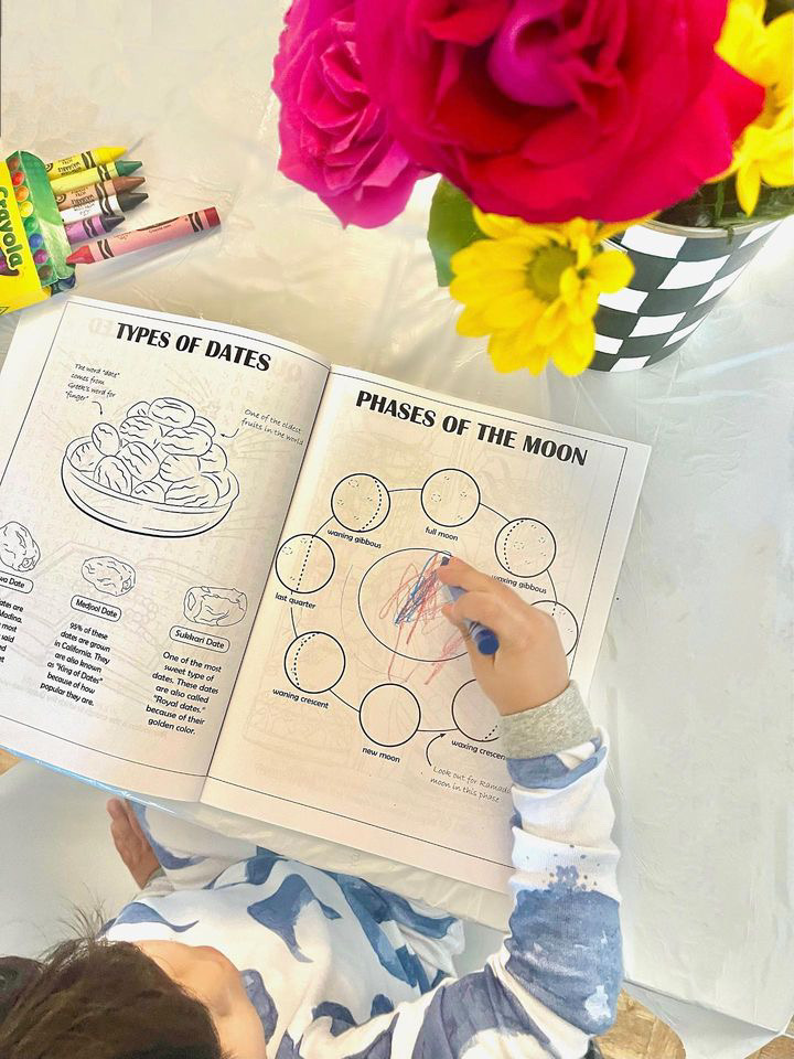 Photo: My son keeps coming back to the moon phases page. He carries the book around the house.